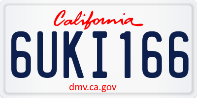 CA license plate 6UKI166
