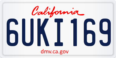 CA license plate 6UKI169