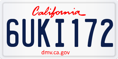 CA license plate 6UKI172