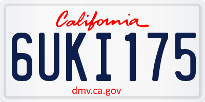 CA license plate 6UKI175