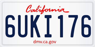 CA license plate 6UKI176