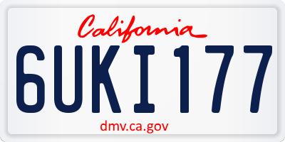 CA license plate 6UKI177