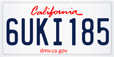 CA license plate 6UKI185