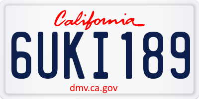CA license plate 6UKI189