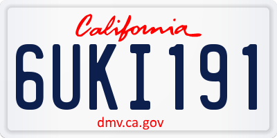 CA license plate 6UKI191