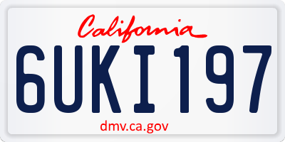 CA license plate 6UKI197