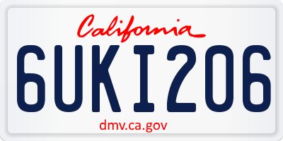 CA license plate 6UKI206