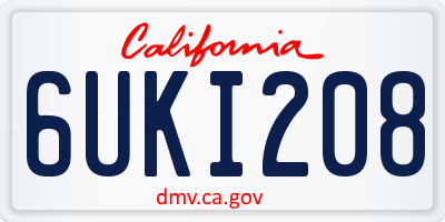 CA license plate 6UKI208
