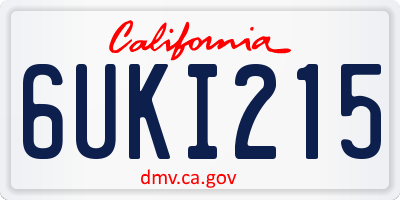 CA license plate 6UKI215
