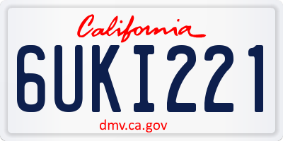 CA license plate 6UKI221