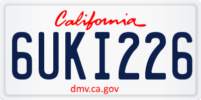 CA license plate 6UKI226
