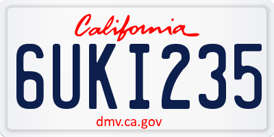 CA license plate 6UKI235