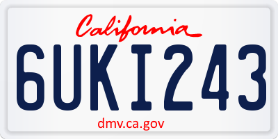 CA license plate 6UKI243
