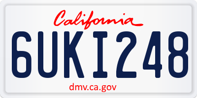 CA license plate 6UKI248