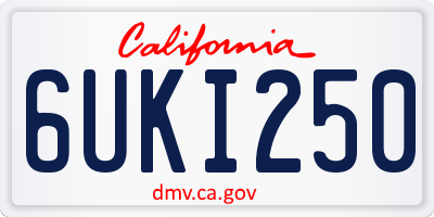 CA license plate 6UKI250