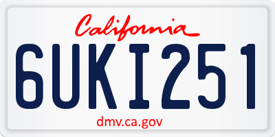 CA license plate 6UKI251