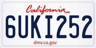 CA license plate 6UKI252