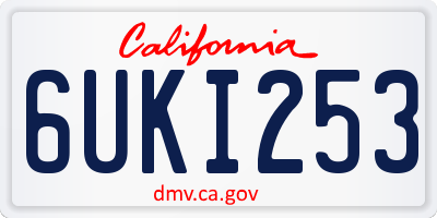 CA license plate 6UKI253