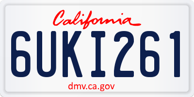 CA license plate 6UKI261