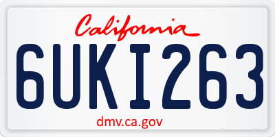 CA license plate 6UKI263