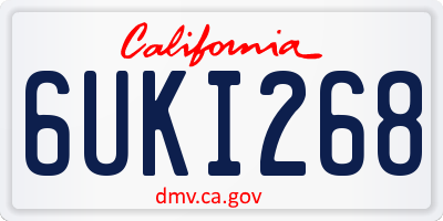 CA license plate 6UKI268