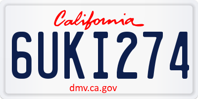 CA license plate 6UKI274
