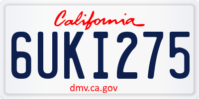 CA license plate 6UKI275