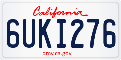 CA license plate 6UKI276