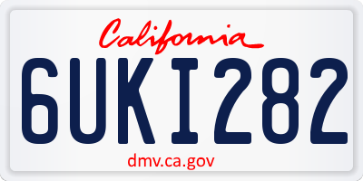 CA license plate 6UKI282