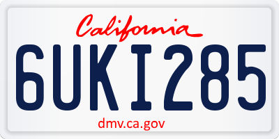 CA license plate 6UKI285