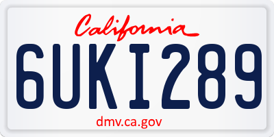 CA license plate 6UKI289