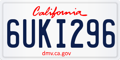 CA license plate 6UKI296