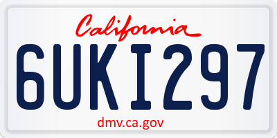 CA license plate 6UKI297