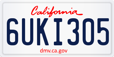 CA license plate 6UKI305