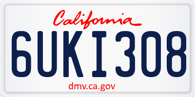 CA license plate 6UKI308