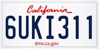 CA license plate 6UKI311