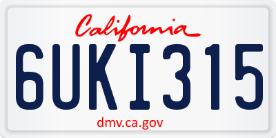 CA license plate 6UKI315