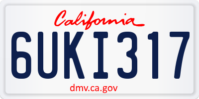 CA license plate 6UKI317