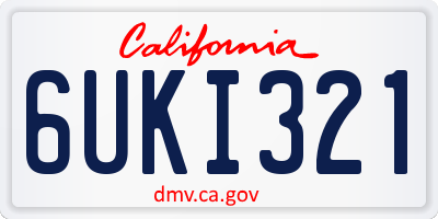 CA license plate 6UKI321