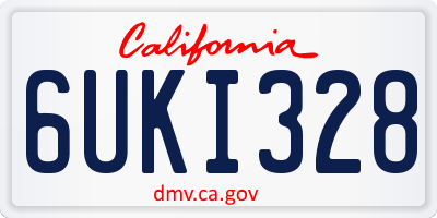 CA license plate 6UKI328