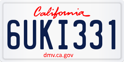 CA license plate 6UKI331