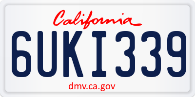 CA license plate 6UKI339