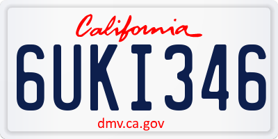 CA license plate 6UKI346