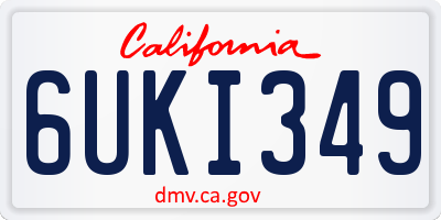 CA license plate 6UKI349