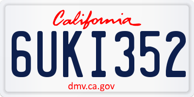 CA license plate 6UKI352