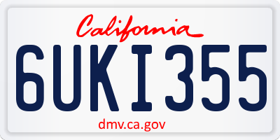 CA license plate 6UKI355