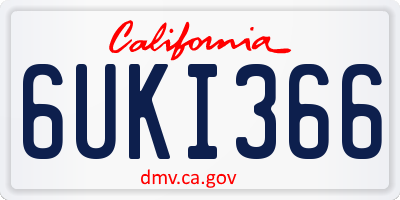 CA license plate 6UKI366
