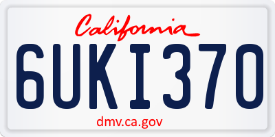 CA license plate 6UKI370