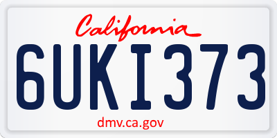 CA license plate 6UKI373