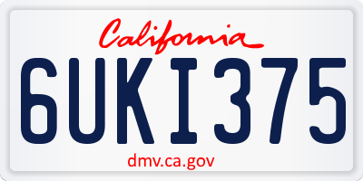 CA license plate 6UKI375